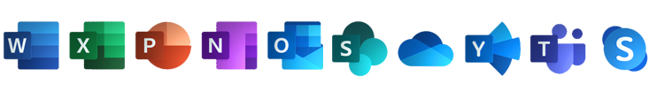 Logos de las aplicaciones de Office 365